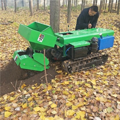 柴油自走式開溝機 橡膠履帶施肥機價格 遙控鋤草機