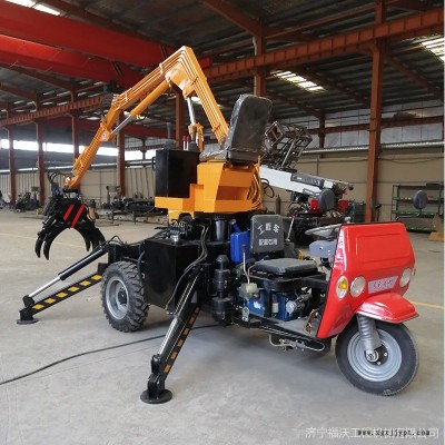 福沃  橡膠履帶隨車抓 小型三輪隨車抓 農業清理抓機 木材運輸隨車抓