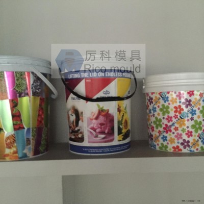 模內貼標模具20L塑料桶模具IML模內注塑模具模內貼油漆桶模具模內貼涂料桶模具模內貼桶類模具開模加工開模