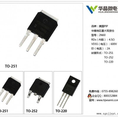 美國PIP原廠原裝MOS管現貨PSU02N60場效應管超低導通內阻體積小