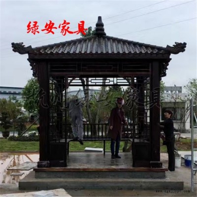 虎林炭黑木涼亭 龍鳳亭 小區別墅都用的木亭子 木質涼亭安裝圖